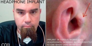 Άντρας εμφυτεύει ακουστικά στα αυτιά του!