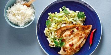 Φιλέτα γλώσσας με τζίντζερ και κινέζικο λάχανο