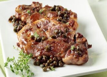 Χοιρινές μπριζόλες με κάππαρη και μέλι