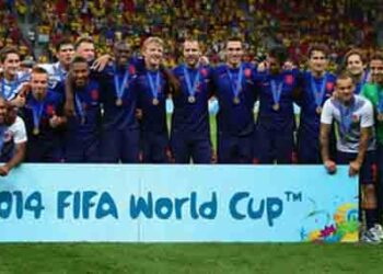during the 2014 FIFA World Cup Brazil Third Place Playoff match between Brazil and the Netherlands at Estadio Nacional on July 12, 2014 in Brasilia, Brazil.