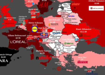 Αυτοί είναι οι πλουσιότεροι της Ευρώπης -Στην Ελλάδα, ο Σπύρος Λάτσης [χάρτης]