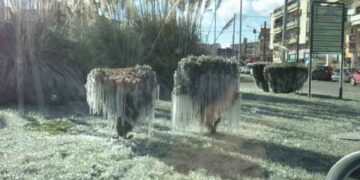 Ανάρπαστο το γλυπτό από πάγο στην είσοδο της Κοζάνης – Δεν απενεργοποίησαν τα ποτιστικά