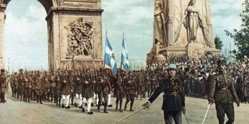 Δείτε τον πίνακα όπου ο ελληνικός στρατός παρελαύνει στη σύμμαχο Γαλλία