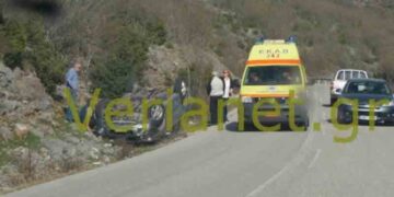 Βέροια: Τροχαίο στο δρόμο προς Σέλι – Κατάφερε μόνος ν’ απεγκλωβιστεί ο οδηγός (βίντεο)