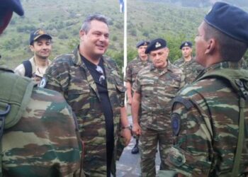 Ο ΥΕΘΑ Πάνος Καμμένος στα φυλάκια της Καστοριάς