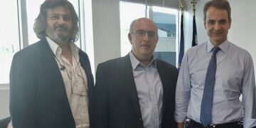 Συνάντηση Κ. Μητσοτάκη με Μ. Παπαδόπουλο και Σ. Μάστορα