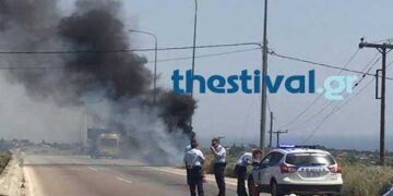 Χαλκιδική: Νεκρός σε τροχαίο – Πήρε φωτιά λόγω καύσωνα το αυτοκίνητο του