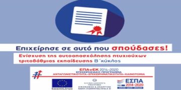 Μέχρι τις 11/10 οι αιτήσεις για τον Β’ Κύκλο «Ενίσχυσης Αυτοαπασχόλησης Πτυχιούχων»