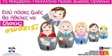 Γενικό Νοσοκομείο Κοζάνης: 1η Νοεμβρίου Πανελλήνια Ημέρα Δωρεάς Οργάνων