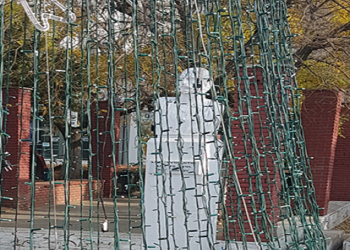 Στο περιθώριο η προτομή του Υψηλάντη – Τον κρύβει η σκιά του δέντρου!