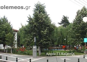 Ο αύλειος χώρος της Δημοτικής Βιβλιοθήκης- παλιό Δημαρχείο, το 2005 – Από τη στήλη του κ. Γ. Καζαντζή στον Παλμό 27/06/2018