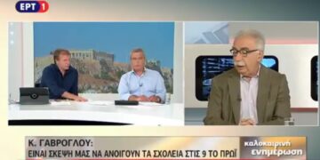 Κώστας Γαβρόγλου: «Είναι σκέψη μας να ανοίγουν τα σχολεία στις 9.00 το πρωί»