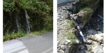 Καταγγελία: “Διαρροή πόσιμου νερού στο Βελβεντό – Η  γέφυρα του Μπιτζινίσιου έχει φρακάρει με φερτά υλικά και το νερό χύνεται στο ρέμα”