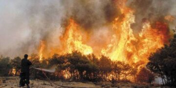 Υπό μερικό έλεγχο η φωτιά στη Σμίξη Γρεβενών