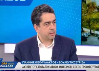 Ο Γιάννης Θεοφύλακτος στο OPEN TV για την αύξηση του κατώτατου μισθού (video)