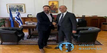 Συνάντηση του Δημάρχου Φλώρινας Β. Γιαννάκη με τον Υφυπουργό Μακεδονίας – Θράκης Θ. Καράογλου