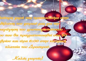 Εκδήλωση για τη φωταγώγηση του χριστουγεννιάτικου δέντρου στο Δροσερό Εορδαίας