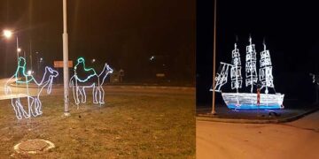 Εορταστικοί στολισμοί στις εισόδους της Πτολεμαΐδας (φωτογραφίες)