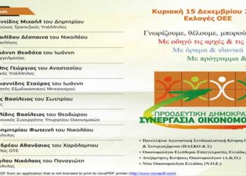 Προοδευτική Δημοκρατική Συνεργασία Οικονομολόγων: Οι υποψήφιοι για τις εκλογές του Οικονομικού Επιμελητηρίου και οι θέσεις του συνδυασμού
