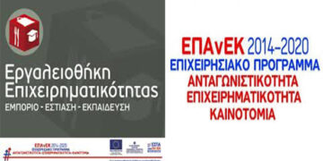 Παρουσίαση των Δράσεων του ΕΠΑνΕΚ : «Εργαλειοθήκη Ανταγωνιστικότητας Μικρών και Πολύ Μικρών Επιχειρήσεων» και «Εργαλειοθήκη Επιχειρηματικότητας : Εμπόριο-Εστίαση-Εκπαίδευση»