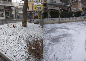 Ασθενής χιονόπτωση και τσουχτερό κρύο στην Κοζάνη με το θερμόμετρο στους -4