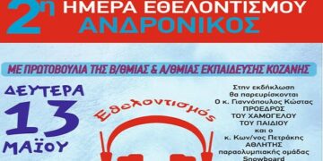 Μεταφορά εκδηλώσεων «ΑΝΔΡΟΝΙΚΟΣ» στο Κλειστό Γυμναστήριο Πτολεμαϊδας (ΕΑΚ) σήμερα Δευτέρα