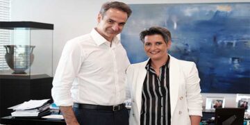 Συνάντηση του Προέδρου της Ν.Δ. κ. Κυριάκου Μητσοτάκη με την υποψήφια Βουλευτή Κοζάνης  Ευλαμπία (Εύη) Πρώϊου – Βαρζή