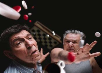 Το τάβλι, με τους Ιεροκλή Μιχαηλίδη και Γεράσιμο Σκιαδαρέση, στο Υπαίθριο Θέατρο Κοζάνης