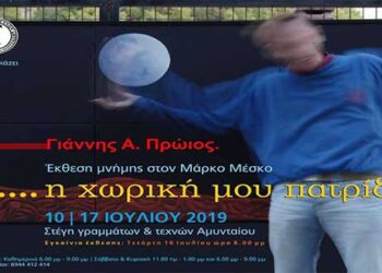 Εγκαίνια της έκθεσης ζωγραφικής «η χωρική μου πατρίδα», του Γιάννη Α. Πρώιου, στη Στέγη Γραμμάτων και Τεχνών Αμυνταίου