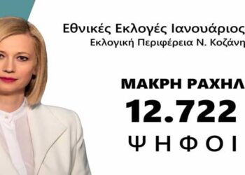 Ραχήλ Μακρή: “Όλοι μαζί οι 4 βουλευτές του Ν. Κοζάνης του κυβερνώντος κόμματος, δεν συμπληρώνουν το ποσοστό μου”