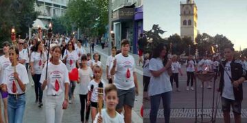 Ο Αλέξανδρος Μελισσινός άναψε το βωμό στην κεντρική πλατεία Κοζάνης για την λαμπαδηδρομία της “Σταγόνας Ελπίδας”