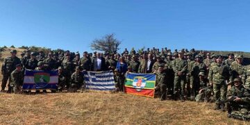 Μεσόβουνο Εορδαίας: Η Μαρία Αντωνίου και ο Γ.Γ. του Υπουργείου Εθνικής Άμυνας βράβευσαν εθνοφύλακες