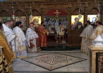 Προεξάρχοντος του Μητροπολίτου Φλωρίνης κ.κ. Θεοκλήτου ο εορτασμός του Αγίου Ευγενίου Τραπεζουντίου στον Ιερό Ναό Κοιμήσεως της Θεοτόκου Κομνηνών