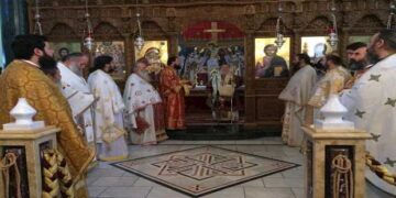 Προεξάρχοντος του Μητροπολίτου Φλωρίνης κ.κ. Θεοκλήτου ο εορτασμός του Αγίου Ευγενίου Τραπεζουντίου στον Ιερό Ναό Κοιμήσεως της Θεοτόκου Κομνηνών