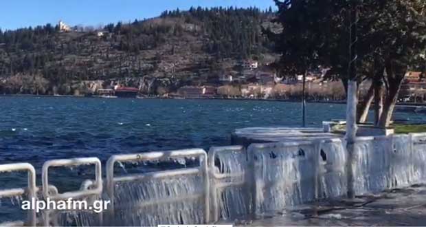 Η παγωμένη αλλά πανέμορφη Καστοριά  (video)