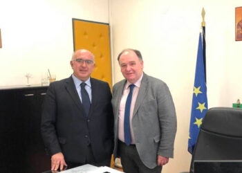 Επίσκεψη του βουλευτή ΝΔ Μιχάλη Παπαδόπουλου στο νέο διοικητή του Μποδοσάκειου, Σταύρο Παπασωτηρίου