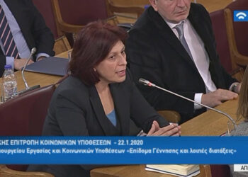 Τοποθέτηση της Παρασκευής Βρυζίδου Βουλευτή Ν. Κοζάνης της Νέας Δημοκρατίας στη Διαρκής Επιτροπή Κοινωνικών Υποθέσεων, με θέμα ημερήσιας διάταξης: «Συνέχιση της επεξεργασίας και εξέτασης του σχεδίου νόμου του Υπουργείου Εργασίας και Κοινωνικών Υποθέσεων «Επίδομα Γέννησης και λοιπές διατάξεις»