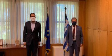 Συνάντηση του βουλευτή της ΝΔ Γιώργου Αμανατίδη με τον υφ. Μεταφορών Γιάννη Κεφαλογιάννη για την καλύτερη οργάνωση του κλάδου των Συνεργείων