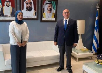 Συνάντηση και συζήτηση στην πρεσβεία των Ηνωμένων Αραβικών Εμιράτων  με την πρέσβειρα κα Eman Al Zeyoudi (Iμάν Aλ Zεγιούντι) είχε ο Βουλευτής της Ν.Δ. Μιχάλης Παπαδόπουλος