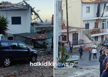 Χαλκιδική: Καταστροφές από ανεμοστρόβιλο στον Νέο Μαρμαρά