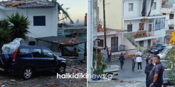 Χαλκιδική: Καταστροφές από ανεμοστρόβιλο στον Νέο Μαρμαρά