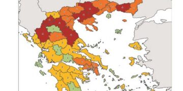 Ο Επικαιροποιημένος Χάρτης Υγειονομικής Ασφάλειας και Προστασίας – Σε ποιο επίπεδο επικινδυνότητας βρίσκονται οι περιοχές της χώρας