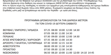 ΚΤΕΛ Αστικών Γραμμών Πτολεμαΐδας ΑΕ – Ελαχιστοποιούνται τα δρομολόγια λόγω εκτάκτων μέτρων CoVid-19