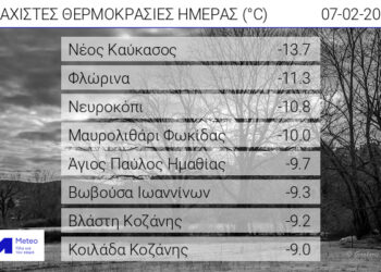 Παγετός στη Δυτική Μακεδονία- Στους -13.7 στο Νέο Καύκασο Φλώρινας, – 9 σε Κοιλάδα και Βλάστη