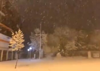 Χιονίζει από τα ξημερώματα στη πόλη της Φλώρινας (βίντεο)