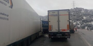 Κλειστή για τα φορτηγά η Εθνική Οδός Κοζάνης-Λάρισας από τις 3 το πρωί στο ύψος του Σαραντάπορου