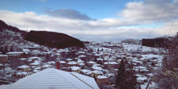 Χιονίζει στην Βλάστη- Βίντεο