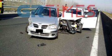 Βέροια: Τρομερή καραμπόλα με πολλά αυτοκίνητα στην Εγνατία