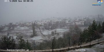 Χιονόπτωση και στην Σαμαρίνα Γρεβενών