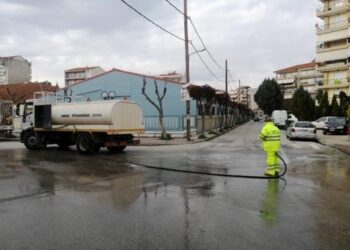 Πλύσιμο οδών και πλατειών στο Δήμο Εορδαίας
